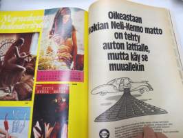 Tuulilasi 1974 nr 11, sisältää mm. seur. artikkelit / kuvat / mainokset; Kansikuva &quot;Sammutintesti&quot;, Karu korvenkulkija UAZ 469 B esittely, Vuokra-autolla