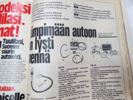 Tuulilasi 1974 nr 11, sisältää mm. seur. artikkelit / kuvat / mainokset; Kansikuva &quot;Sammutintesti&quot;, Karu korvenkulkija UAZ 469 B esittely, Vuokra-autolla