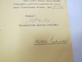 Suojeluskuntain Yliesikunta / Littoisten Osakeyhtiö 13.4.1920 -asiakirja / document