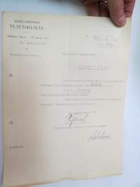 Suojeluskuntain Yliesikunta / Littoisten Osakeyhtiö 19.12.1922 -asiakirja / document