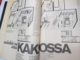 Avotakka 1972 nr 2, kansikuva Riitta &amp; Lasse Mårtenson, arkkitehti Jarkko Kosken oma koti Kuusiston salmen rannalla, Suomen parhaat valmissaunat