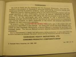 Kawasaki KDX125SR owner´s manual käyttöohjekirja