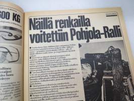 Tuulilasi 1975 nr 1, sis. mm. seur. artikkelit / kuvat / mainokset; Kansikuva Volkswagen Golf - Vuoden auto, Ensio Itkonen seinää vasten, Hassuja