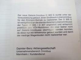 Mercedes-Benz Omnibus-Typ O 305 G IAA 1979 Einführungsschrift für den Kundendienst -huoltotöiden / asiakaspalvelun johdantokirja