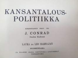 Kansantalouspolitiikka  I -  J. Conrad, Laura ja Leo Harmajan suomentama ja maamme oloja esittävillä lisäyksillä täydentämä -national economics