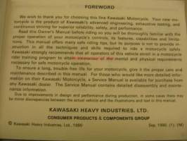 KawasakiZZ-R250 owner´s manual käyttöohjekirja