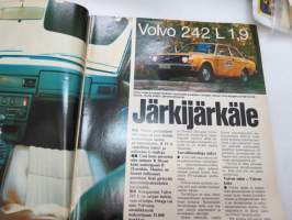 Tuulilasi 1976 nr 11, sis. mm. seur. artikkelit / kuvat / mainokset; Kansikuva &quot;Tuulilasin testissä tutkanpaljastin&quot;, Volvo 242 L 1.9, Rekkamiehet Kari Kinnunen &amp;
