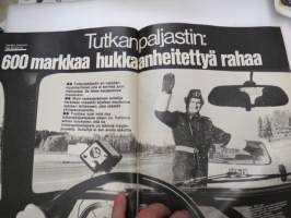 Tuulilasi 1976 nr 11, sis. mm. seur. artikkelit / kuvat / mainokset; Kansikuva &quot;Tuulilasin testissä tutkanpaljastin&quot;, Volvo 242 L 1.9, Rekkamiehet Kari Kinnunen &amp;