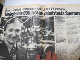 Tuulilasi 1976 nr 11, sis. mm. seur. artikkelit / kuvat / mainokset; Kansikuva &quot;Tuulilasin testissä tutkanpaljastin&quot;, Volvo 242 L 1.9, Rekkamiehet Kari Kinnunen &amp;