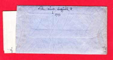 Kenttäpostikuori ja kirje, 31.12.1942. Leima - Kenttäpostikonttori N:o 3. Lähettäjän peiteluku 3/3951