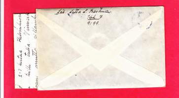 Kenttäpostikuori ja kirje, 21.11.1943. Leima - Kenttäpostikonttori N:o 7. Lähettäjän peiteluku KPK 7/9199