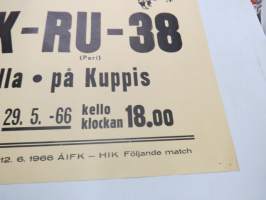 ÅIFK - RU-38 (Åbo Idrottsföreningen Kamraterna - Rosenlewin Urheilijat, Pori) - Jalkapallo Suomisarja / Finlandserien 1966 Kupittaalla 29.5.1966