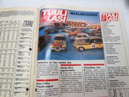Tuulilasi 1978 nr 2, sis. mm. seur. artikkelit / kuvat / mainokset; Datsun 160J &amp; Toyota Carina 1600 vertailu, Tie Tampereelta Turkuun - Asemat harvassa ja