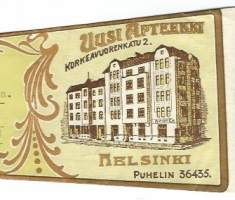 Uusi Apteekki Helsinki - resepti signatuuri 1958
