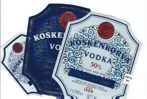 Koskekorva Vodka  - viinaetiketti 3 eril