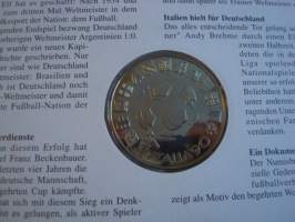 1990 Jalkapallon maailmanmestaruuskisat, numismatiikka-ensipäiväkuori, FDC, hieno esim. lahjaksi. Katso myös muut kohteeni, minulla on myynnissä mm. noin 700