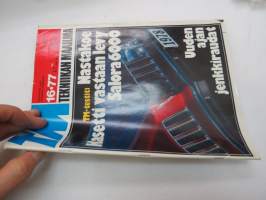 Tekniikan Maailma 1977 nr 16, sis. mm. seur. artikkelit / kuvat / mainokset; Nastakoe / Holkkinasta vai kiinteä,  -testi, Kasetti vastaan levy -testi, Salora 6000