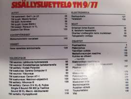 Tekniikan Maailma 1977 nr 9  Tm koeajaa Renault 14, Golf LD ja L, Mazda Farmari, vuoden 1977 uudet BMW:t 700-sarja. Runsaasti valokuvaus -aihetta. TM testaa: