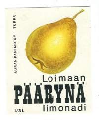 Loimaan Päärynä limonadi -  juomaetiketti