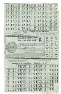 Valtion ostokortti  1942 - Loimaan maalaisk Kansanhuolto 431