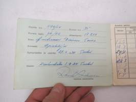 Autkoulun opetuspäiväkirja + opetusajotunnit - Turun Autokaupan Autokoulu 1958 -driving school documents / timetables of lessons