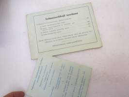 Autkoulun opetuspäiväkirja + opetusajotunnit - Turun Autokaupan Autokoulu 1958 -driving school documents / timetables of lessons