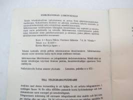 Sähkösanomatekstejä - Telegramtexter 1974 -wire gretings etc model texts and phrases