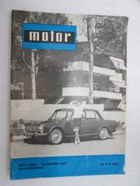 Motor 1963 nr 8, innehåller bl a följande artiklar / bilder / reklam; I pärmbild Simca 1300, Semperit Favorit ringar, Ovarsamhet i korsning, Månadens bilist -