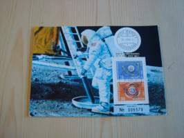 Apollo 11, 1969, Sveitsi, maksikortti, FDC, numeroitu. Hieno esim. lahjaksi. Katso myös muut kohteeni, minulla on myynnissä mm. noin 700 erilaista maksikorttia