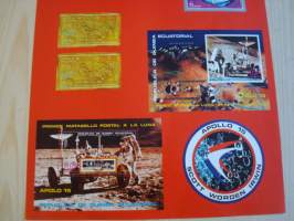 1971 Apollo 15, &quot;juliste&quot;/Souvenir Sheet postimerkiarkki? A4 koko, harvinainen. Hieno esim. lahjaksi ja/tai kehystettynä. Katso myös muut kohteeni, minulla on
