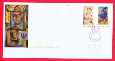 Australia - Ensipäiväkuori FDC -Heidelberg and Heritage The Modern 9 x 5s - Moderneja 9 x 5 tuuman maalauksia: 3.9.1990.