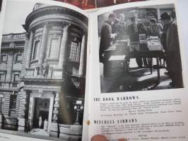 Area Matkatoimisto - Maatkasuunnitelma insinööri J.S. 4.9.-29.9.1957, hotellikuitit, postikortteja Glasgow´n opas, 2 kpl menua, joista toinen lähetetty kotiin