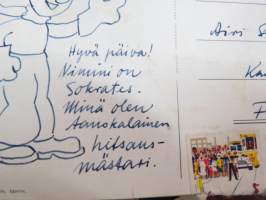 Area Matkatoimisto - Maatkasuunnitelma insinööri J.S. 4.9.-29.9.1957, hotellikuitit, postikortteja Glasgow´n opas, 2 kpl menua, joista toinen lähetetty kotiin