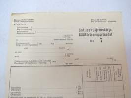 Valtionrautatiet / Sotilaskuljetuskirja - Militärtransportsedel (nr 7) -rahtikirja / -military related freight document