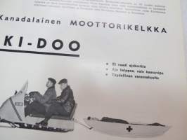 Ski-Doo BR-64, RD-64 moottorikelkat, leimattu &quot;P.V. Lyytisen Autoliike Kajaani&quot; -myyntiesite / snow scooter brochure with dealer´s stamp