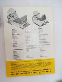 Ski-Doo BR-64, RD-64 moottorikelkat, leimattu &quot;P.V. Lyytisen Autoliike Kajaani&quot; -myyntiesite / snow scooter brochure with dealer´s stamp