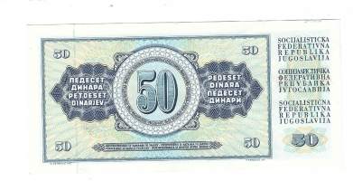 Jugoslavia 50 dinara 1968 seteli