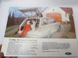 Ford Cortina -myyntiesite / brochure