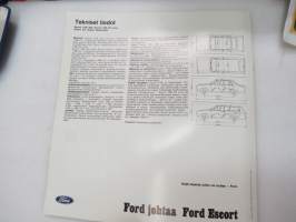 Ford Escort Standard, Escort De Luxe, Escort GT -myyntiesite / brochure