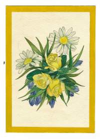 Maili Lepp. kukkia akvarelli sign atergo 1992, 22x15 cm kehystämätön