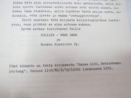 Hansa 1100 käyttö- ja huolto-ohjeita -owner´s manual
