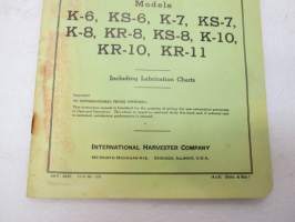 International Motor Truck Models K-6, KS-6, K-7, KS-7, K-8, KR-8, KS-8, K-10, KR-10, KR 11 Including Lubrication Charts -kuorma-auto käyttöohjekirja englanniksi