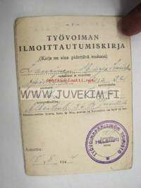 Työvoiman ilmoittautumiskortti ja todistus