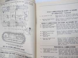 International TrackTractor Model T-6 (Standard and Wide Tread) with exploded viewsa and parts list Instruction Manual -telaketjutraktori, käyttöohjekirja englanniksi