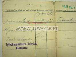 Työvoiman ilmoittautumiskortti ja todistus