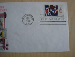 Honoring Abstract Art, 1964, USA, ensipäiväkuori, FDC, yhdellä postimerkillä, hieno esim. lahjaksi. Katso myös muut kohteeni, minulla on myynnissä mm. noin