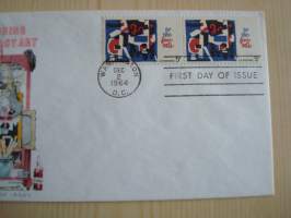 Honoring Abstract Art, 1964, USA, ensipäiväkuori, FDC, kahdella postimerkillä, hieno esim. lahjaksi. Katso myös muut kohteeni, minulla on myynnissä mm. noin