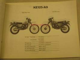 Kawasaki KE125-A parts catalog -varaosaluettelo