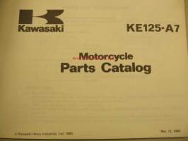 Kawasaki KE125-A parts catalog varaosaluettelo