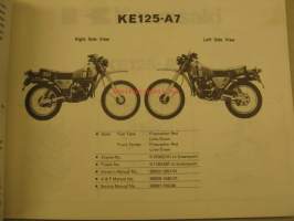 Kawasaki KE125-A parts catalog varaosaluettelo